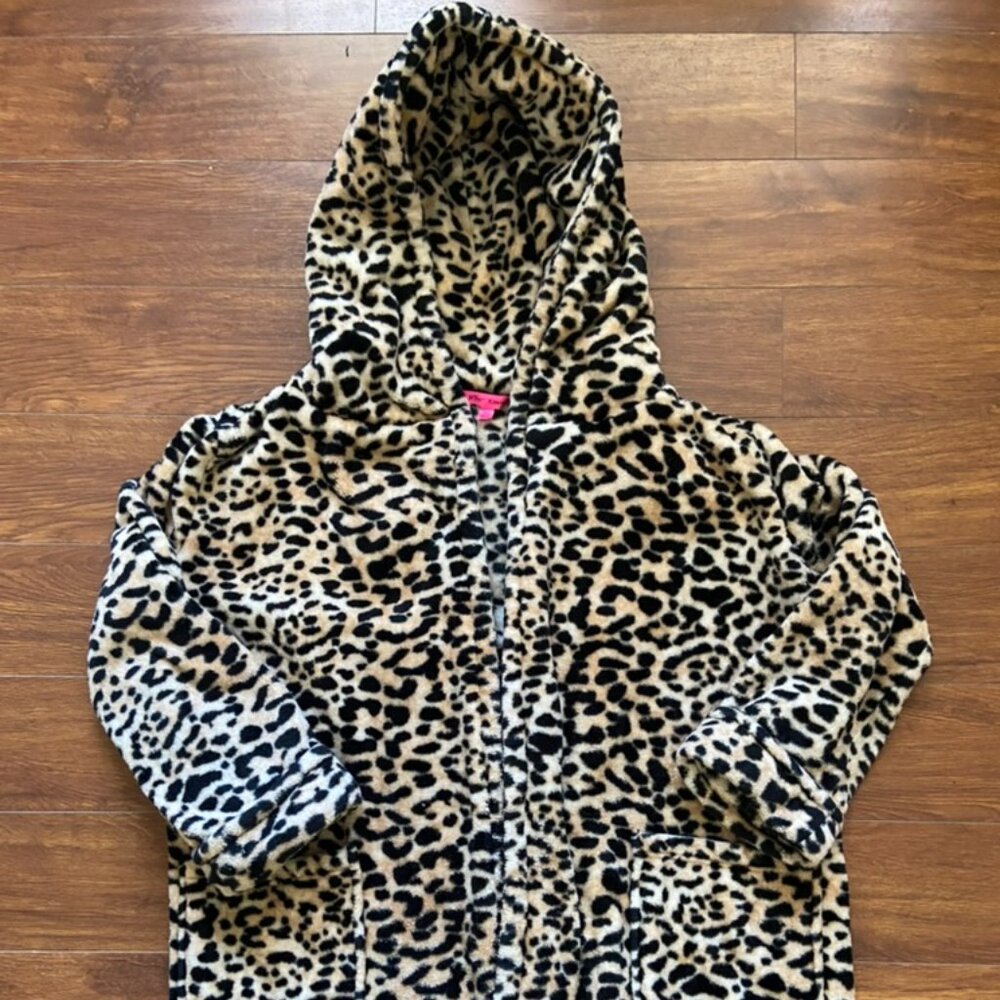 Betsey Johnson leopard coat sz Medium/ Large